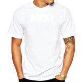 T-shirt Rocky lettrage blanc, marquage une seule encre