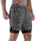 Short 2 en 1 homme (couleur gris)