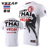 T-shirt boxe Muay Thai, visuel imprimé sur la poitrine