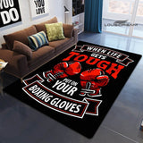 Tapis chambre ado boxe — When life gets tough — deux gants