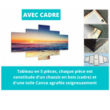 Panneaux du tableau 5 pièces avec cadre bois