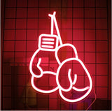 Néon mural gants de boxe rouge