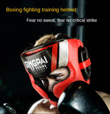 Casque de boxe intégral porté en séance