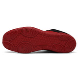 Semelle rouge à quatre zones de pivot circulaires, chaussure de boxe rouge et noir
