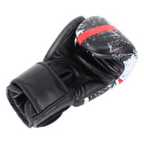 Gants de boxe Crâne Mortel, détail du crâne et de la croix rouge