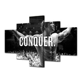Tableau Arnold Schwarzenegger avec le mot CONQUER, 5 pièces — vue 5
