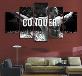 Tableau Arnold Schwarzenegger avec le mot CONQUER, 5 pièces — vue 3