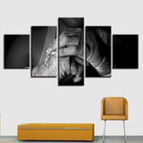 Tableau poings bandés en gros plan, noir et blanc, 5 pièces — vue 2