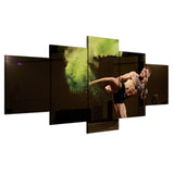 Tableau Conor McGregor en high kick, poudre verte, 5 pièces — vue 2