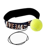 Balle réflexe boxe bandeau tissu noir avec balle de tennis jaune