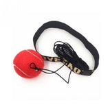 Balle réflexe boxe bandeau tissu noir avec balle de tennis rouge