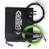Corde à sauter boxe Supreme vert et noir avec câble de rechange et sac