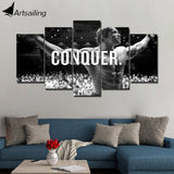 Tableau Arnold Schwarzenegger avec le mot CONQUER, 5 pièces — vue 2