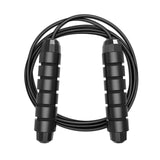 Corde à sauter boxe poignées mousse noires, câble acier gainé