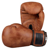 Gants de boxe vintage brun, cuir PU