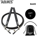 Corde à sauter boxe Skynet noire avec sac de rangement, poignées métal moletées