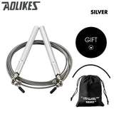 Corde à sauter boxe Skynet argent avec sac de rangement, câble acier gainé