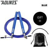 Corde à sauter boxe Skynet bleue avec sac de rangement, roulements à billes