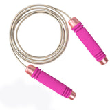 Corde à sauter boxe Elegance or rose, poignées mousse à embouts dorés