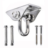 Fixation plafond sac de frappe inox, crochet droit avec visserie bois et béton