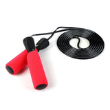 Corde à sauter boxe PVC rouge, poignées mousse épaisses