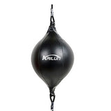 Ballon double élastique de boxe noir, forme ovale, suspendu entre sol et plafond