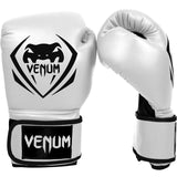 Gants de boxe Venum blanc, similicuir Skintex