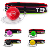 Balle réflexe boxe bandeau tissu large à mousqueton à ressort, 5 coloris