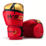 Gants de boxe polyvalents rouge, cuir PU, pour boxe et MMA