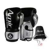 Gants de boxe Amir Khan noir et argent, cuir PU