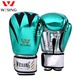 Gants de boxe Wesing brillant vert, cuir PU métallisé