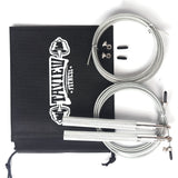 Corde à sauter boxe Supreme argent avec câble de rechange, vis, embouts et sac