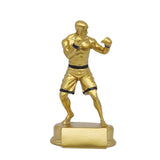 Statue de boxeur finition or, pose de combat (Type 1)